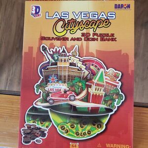 New Las Vegas Cityscape 64 Piece 3D Cityscape Puzzle and Coin Bank